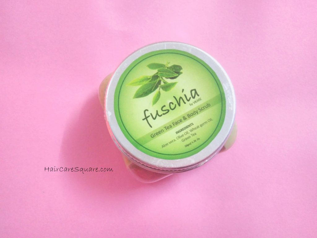 fuschia by vkare green tea face and body scrub review
