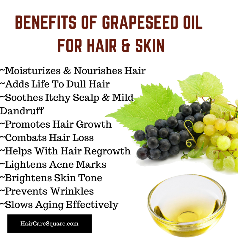 grapeseed oil for hair and skin