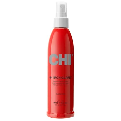 CHI 44 Iron Guard Thermal Protection Spray, Nourishing Formula Helps Resist Heat Damage to Hair & Tame Frizz, Clear, 8 Oz