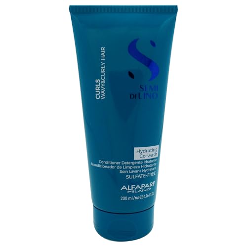 Alfaparf Milano Semi di Lino Hydrating Co-Wash - Foam-Free Conditioner for Curly Hair - Increases Hair Shine, Manages Frizz Control & Prolongs Cosmetic Color - Vegan & Sulfate Free (250ml)