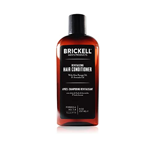 Brickell Men's Revitalizing Hair Conditioner for Men, Natural and Organic Nourishing Hair Conditioner, Restores Shine and Moisture, 8 Ounce, Scented, New Formula