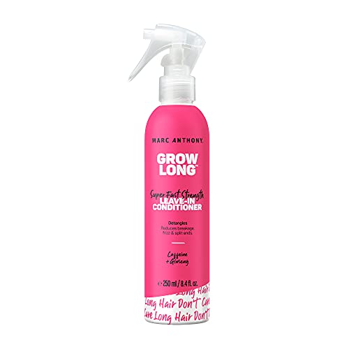 Marc Anthony Leave-In Conditioner Spray & Detangler, Grow Long Biotin - Anti-Frizz Deep Conditioner For Split Ends & Breakage - Vitamin E, Caffeine & Ginseng for Curly, Dry & Damaged Hair