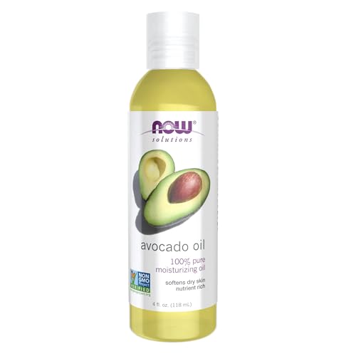 NOW Foods Solutions, Avocado Oil, 100% Pure Moisturizing Oil, Nutrient Rich and Hydrating, 4-Ounce