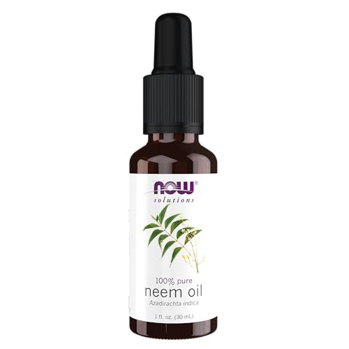 NOW Foods Solutions, Neem Oil, 100% Pure, Made From Azadirachta Indica (Neem) Seed Oil, Natural Relief from Irritation and Other Skin Issues, 1-Ounce, Ingredients: 100% pure neem oil