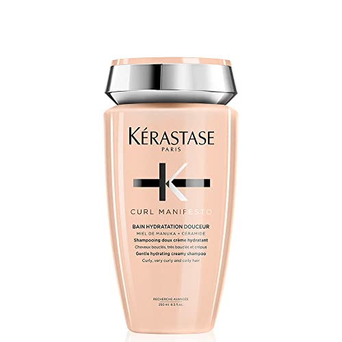 KERASTASE Curl Manifesto Hydratation Douceur Shampoo | Removes Build Up & Hydrates Curls | Softens & Reduces Frizz | For All Wavy, Curly, Very Curly & Coily Hair | 8.5 Fl Oz