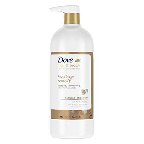 Dove Hair Therapy Shampoo Breakage Remedy for Damaged Hair Hair Shampoo with Nutrient-Lock Serum 33.8 oz