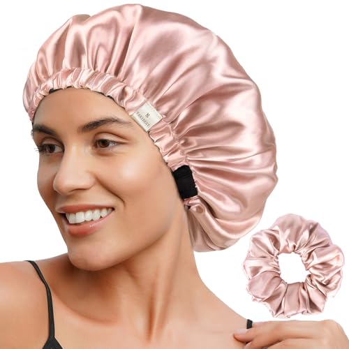 YANIBEST Satin Bonnet Silk Bonnet Adjustable Hair Bonnet for Sleeping Hair Bonnets for Women Curly Natural Hair