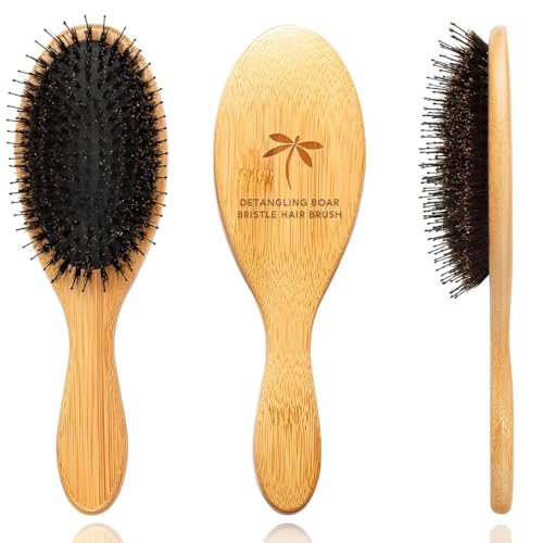 Belula Boar Bristle Hair Brush - Hair Brushes for Women & Mens Hair Brush, Detangler Brush, Hairbrush, Detangling Brush for Long, Curly or Any Type of Hair.