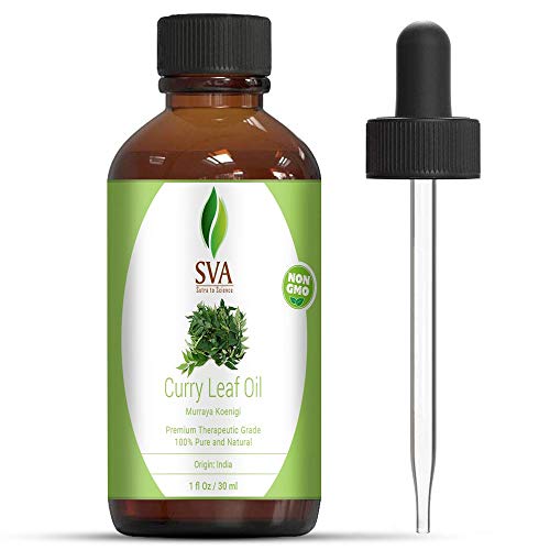 SVA Curry Leaf Essential Oil (1 Oz) Oil 100% Pure & Natural, Authentic and Premium Therapeutic Grade Oil | Naturally Healthy and Shiny Hair