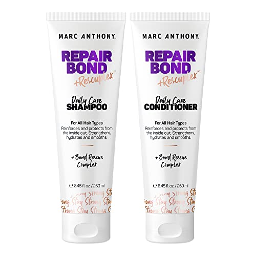 Marc Anthony Repairing Shampoo & Conditioner Set - Rescuplex Bond Repair, Strengthens Hair, Eliminates Frizz & Flyaways, Revives Dry & Damaged Hair