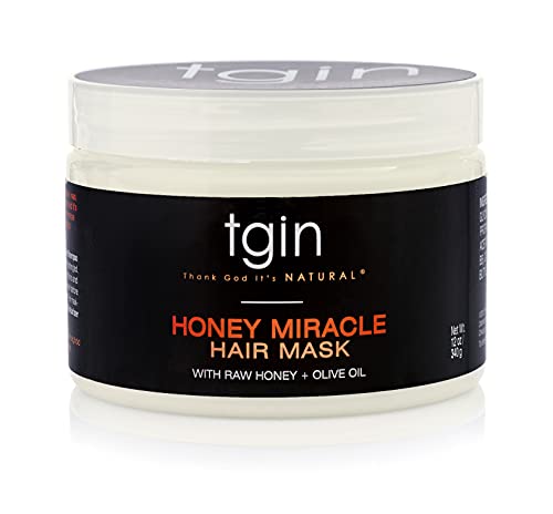 tgin Honey Miracle Hair Mask for Natural, Dry, Curly Type 3c and 4c Hair - 12 oz - Deep Conditioner