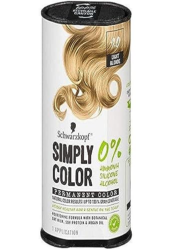 Schwarzkopf Simply Color Hair Color 9.0 Light Blonde, 1 Application - Permanent Hair Dye for Healthy Looking Hair without Ammonia or Silicone, Dermatologist Tested, No PPD & PTD