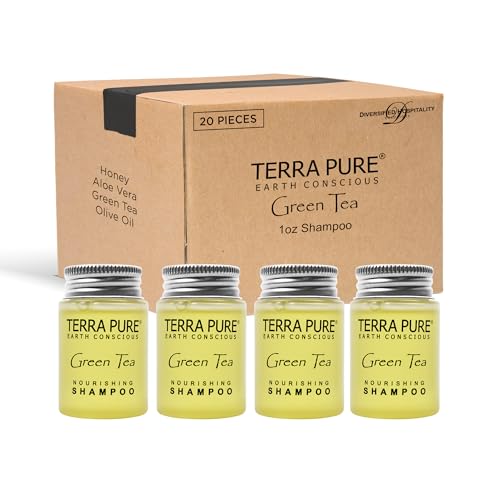 Terra Pure Shampoo, Travel Size Hotel Amenities, 1 oz. (Case of 20)