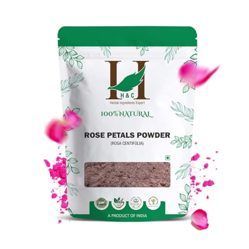 H&C HERBAL INGREDIENTS EXPERT 100% Pure Rose Petals Powder (Rosa Centifolia) for Facial Mask Formulation - 1/2 LB/ 227 gms / 8 Oz