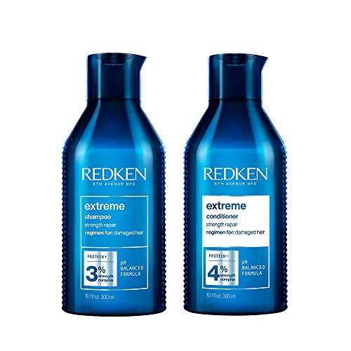 Redken Extreme Shampoo and Conditioner | For Damaged Hair | Hair Strengthen & Repair Damaged Hair | Infused With Proteins