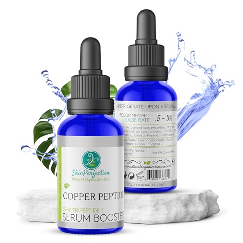 Skin Perfection Copper Peptides Serum for Face & Hair - Anti Aging Serum with GHK Copper Peptide for Fine Lines & Wrinkles - DIY Make Your Own Face & Hair Serum Mix with Any Skin Care Product 0.5oz