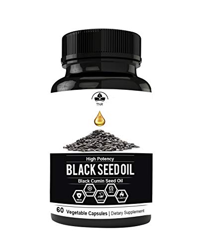 Totally Natural Remedies Black Seed Oil (Non-GMO & Vegetarian) Premium Cold-Pressed Nigella Sativa - Pure Black Cumin Seed Oil with Vitamin E - 500mg Each, 1000mg Per Serving - 60 Soft Gel Capsules