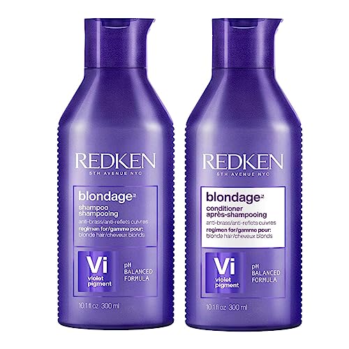 REDKEN Extend Blondage Color Depositing Purple Shampoo and Conditioner |Toner For Blonde Hair | Neutralizes Brass & Moisturizes Hair | With Pure Violet Pigments