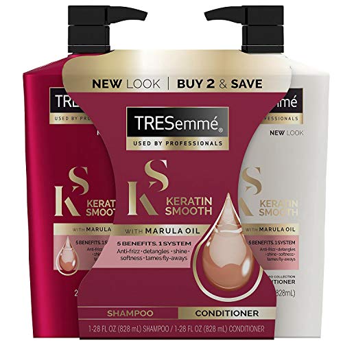 TRESemmé Keratin Smooth with Marula Oil, Pro Collection, Shampoo and Conditioner Set … (Pro Collection)