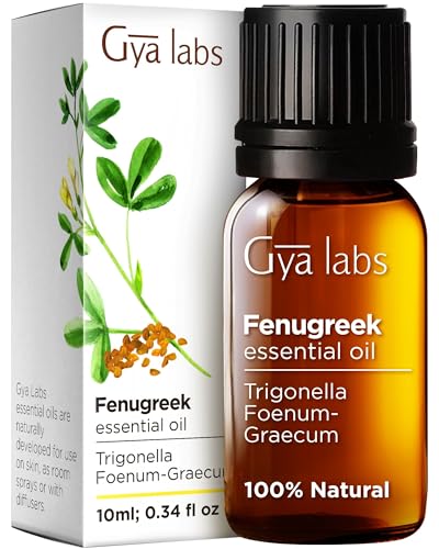 Gya Labs Fenugreek Essential Oil for Skin - Fenugreek Oil for Hair - Fenugreek Essential Oil Diffuser Candles Making Aromatherapy - Warm Spicy & Woody Scent - 100% Natural (0.34 Fl Oz)