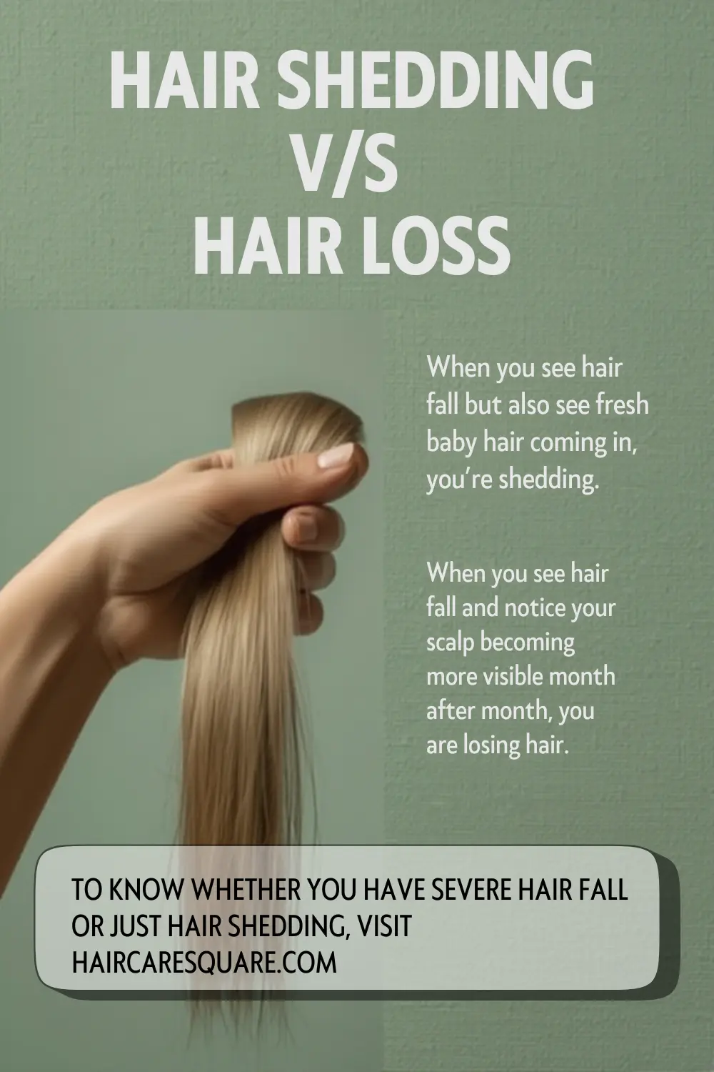 infographic explaining difference between normal hair shedding vs severe hair loss